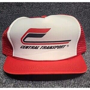 Vintage Central Transport Red & White Snapback Trucker Hat